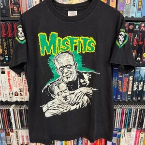 1998 Misfits Road Crew Tee Medium Tour Sleeve Print Rare Vintage Punk T-Shirt